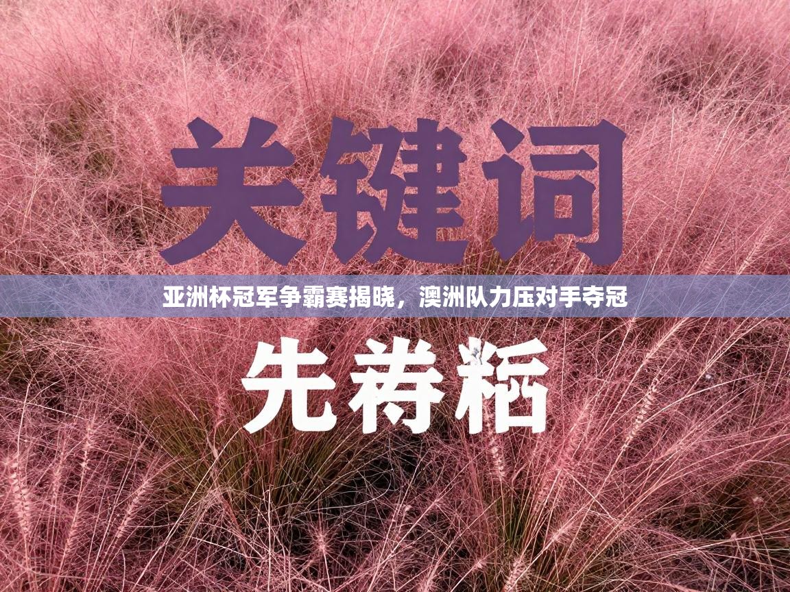 亚洲杯冠军争霸赛揭晓,澳洲队力压对手夺冠 第2张